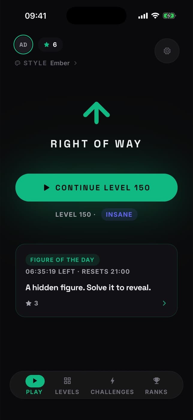 Tela inicial do Right of Way